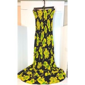 Island Fashions vintage Hawaiian Polyester Maxi Dress Small Womens